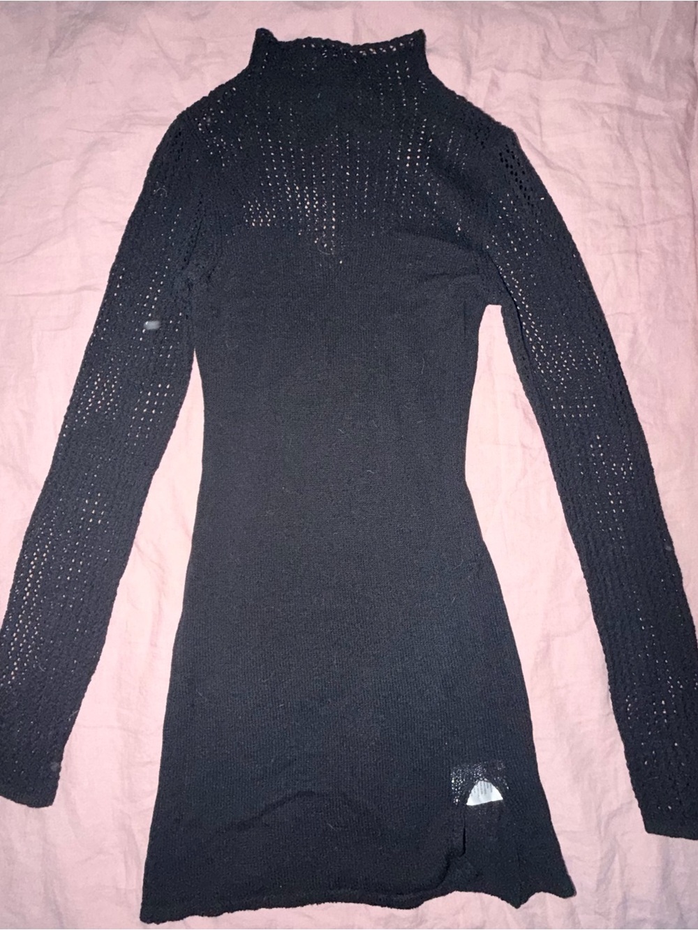 emory park Black Open-Knit Cardigan
